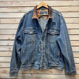 Vintage Upstream Denim Jean Jacket Pendleton Whisky Workwear Trucker XL USA
